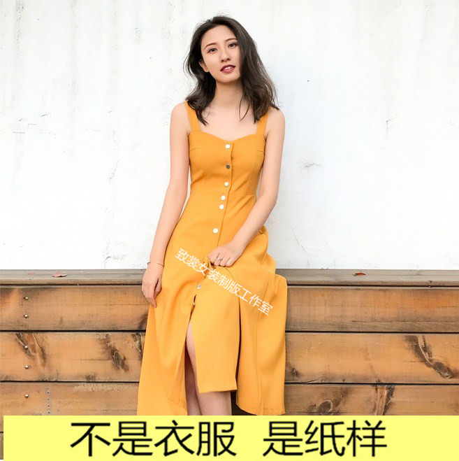 做衣服图纸服装裁剪图服装纸样实物1 1女装夏季连衣裙纸样Z-174