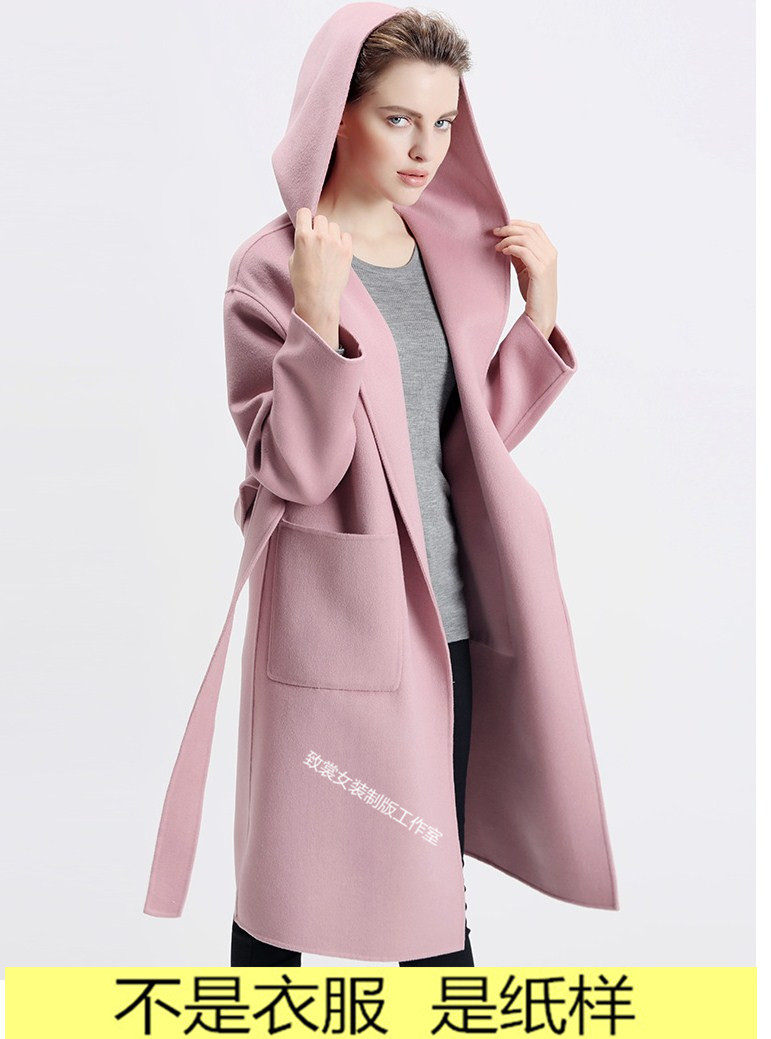 服装裁剪纸样做衣服图纸女装纸样1:1实物女装双面尼大衣纸样Z-223