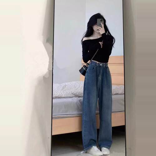 露肩长袖t恤女2026春装新款斜肩