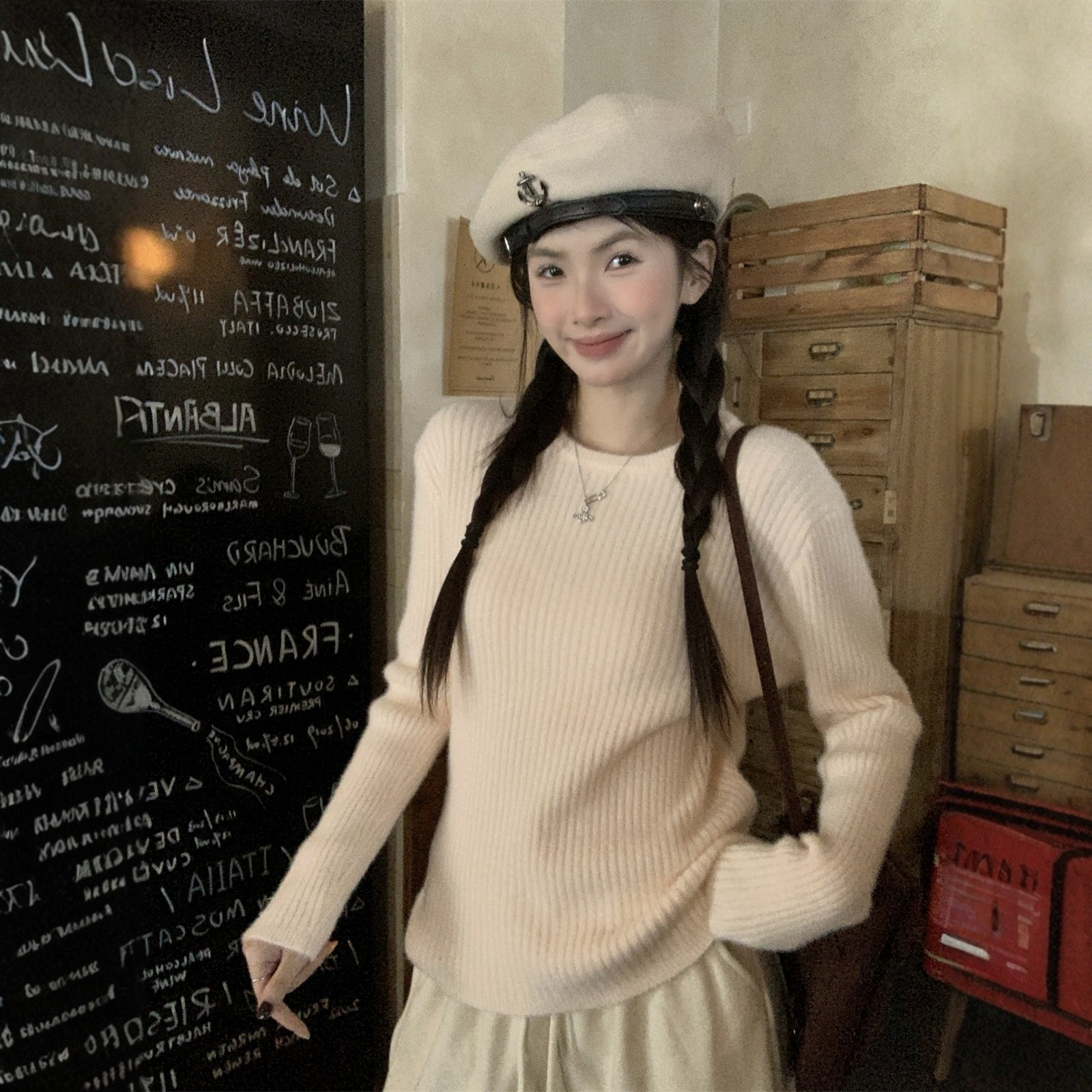 温柔慵懒风圆领长袖针织衫女2026春秋冬季软糯百搭毛衣女打底内搭,女装/女士精品,毛针织衫,淘宝优惠券,粉丝福利购,淘宝优惠卷