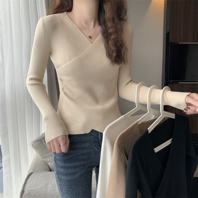 v领毛衣女秋冬打底衫女内搭高级