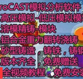 铸造模拟软件ProCAST2019/2018/2016.送全网全视频教程免费安装