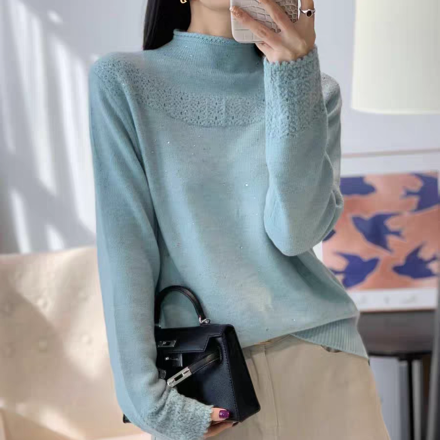 本店实拍&高端加厚羊毛蕾丝打底