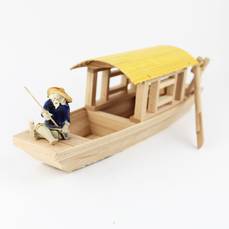 小木船模型摆件地中海一帆风顺