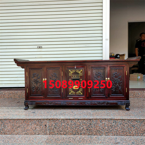 雕花功德箱供奉桌实木佛龛