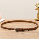 饰简约裤 真皮百搭腰带女士细配裙装 皮带女式 带 100%头层纯牛皮