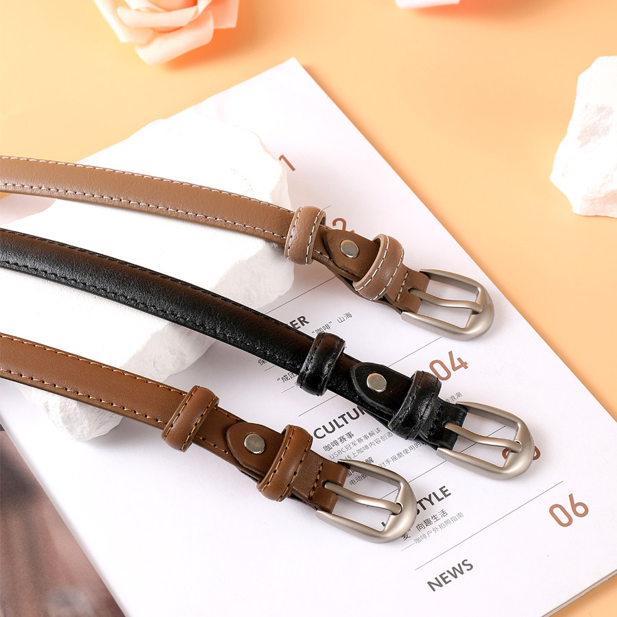 【简约超百搭100%头层牛皮】女式腰带真皮皮带女士配牛仔裤加大码