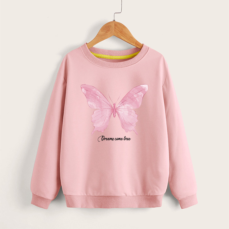 女童卫衣中大童春秋薄款长袖上衣宽松套头儿童装2023新女孩国潮