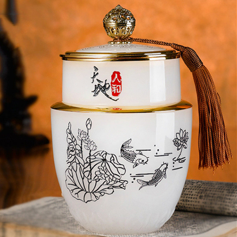 实用琉璃玉茶叶罐周年庆年会送领导长辈生日乔迁新居商务定制礼品
