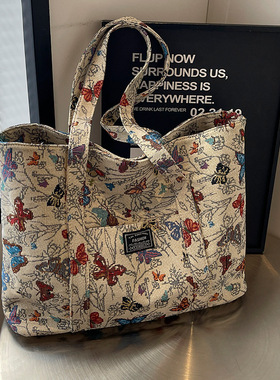 高级感大容量帆布包包女2026新款时尚通勤托特包女ins学生上课包