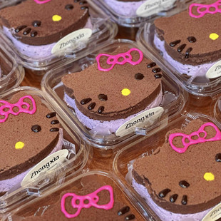 烘焙一次性KT猫打包盒可爱卡通hellokitty蛋糕甜品包装西点盒