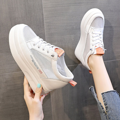 网面小白薄款透气休闲松糕女鞋