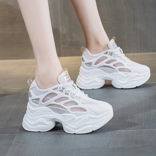 配裙子厚底松糕薄款运动老爹鞋女