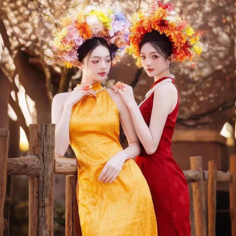 闺蜜写真服装复古旗袍