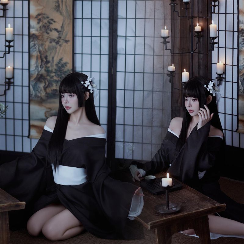 神明少女影楼新款和服改良日式黑道正装千金服装写真服旅摄影浴衣