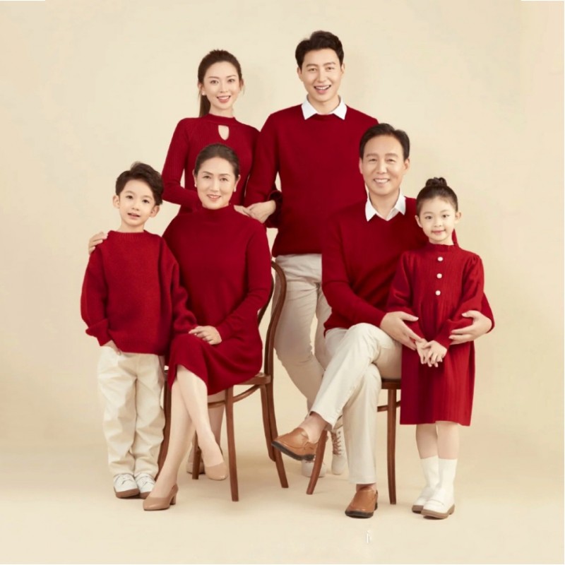 全家福拍照服装亲子六口