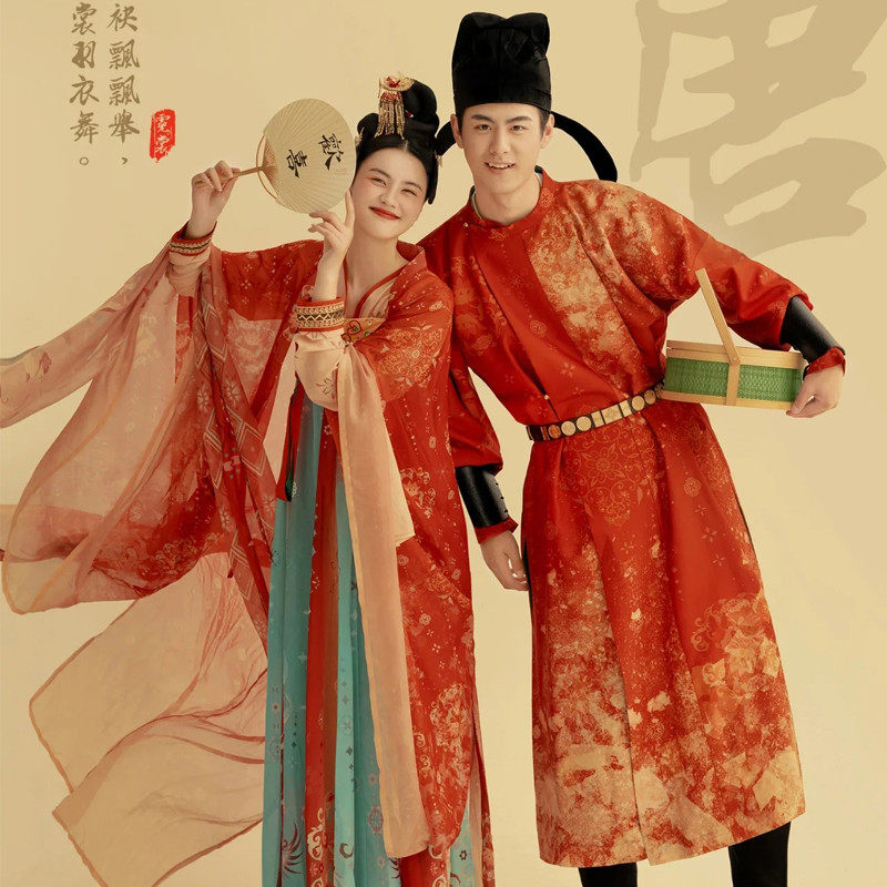唐风汉服男女婚纱拍照复古中式