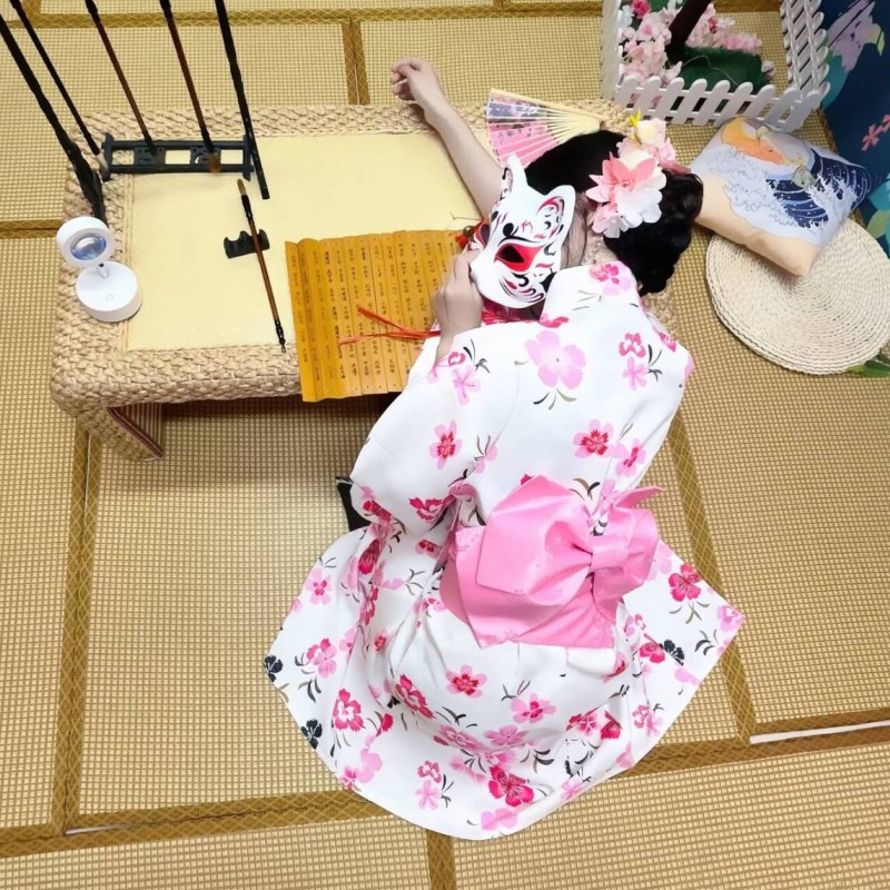 影楼女式日系和风樱花浴衣服套装
