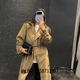 系腰带真皮风衣外套女 2026新品 中长款 价私