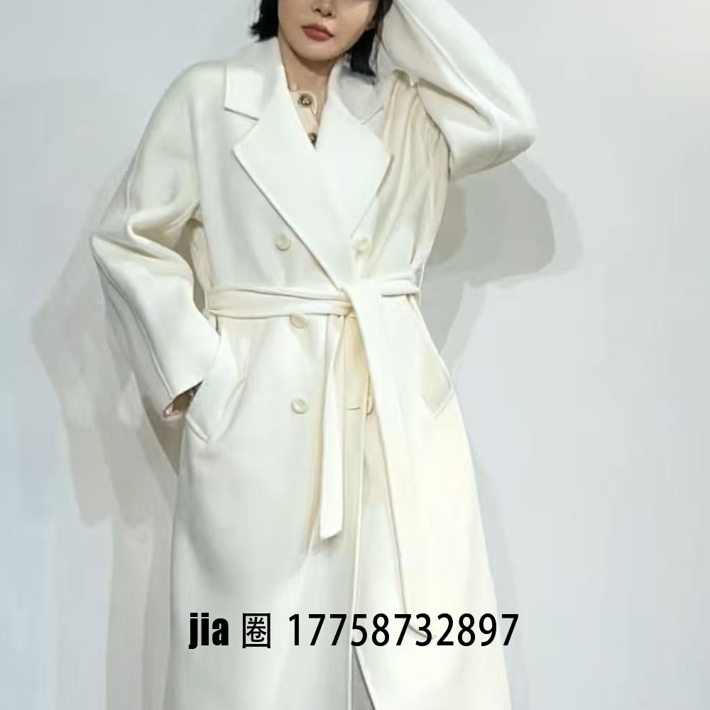 2025秋冬新品中长款羊绒系腰带西装大衣女  价私问
