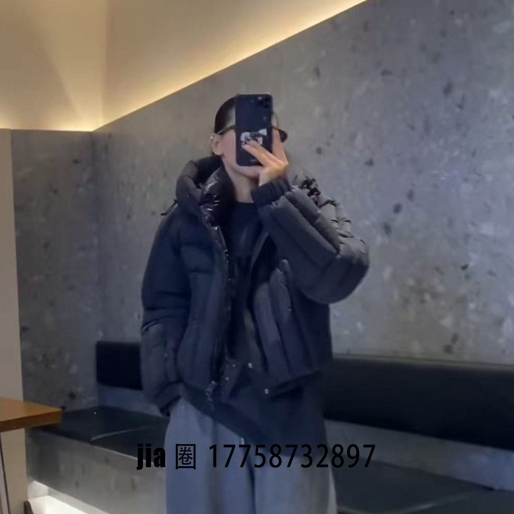 2025秋冬新品短款连帽黑色羽绒服外套女 价私问