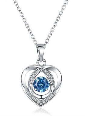 蓝色眼跳动的心项链女日韩气质灵动心形吊坠新款轻奢风高级感项坠