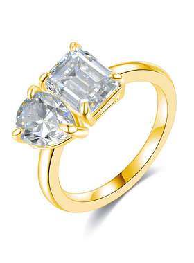 s925银跨境异形莫桑钻女款3CT跨境电商爆款戒指 欧美时尚流行