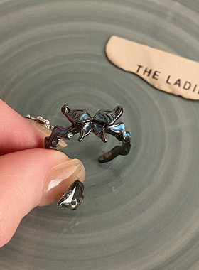 小红书同款 梦蝶戒指女ins小众设计高颜值气质轻奢2023新款食指戒