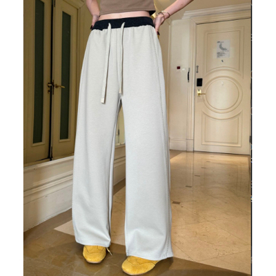 JCMM JANE 0311 TC 高品质撞色抽绳针织阔腿卫裤2512