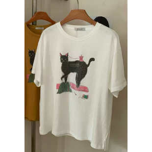 JANE 4033 0324 高品质重工猫咪针织短袖 A212 JCMM