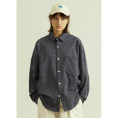 百搭宽松休闲衬衣 外套男女同款 GoodNorth日系复古细格子长袖 衬衫