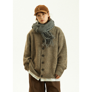 GoodNorth秋冬外穿重磅毛衣开衫 慵懒宽松百搭针织上衣 外套男女款