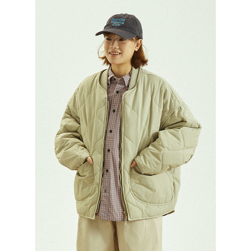 GoodNorth葫芦纹菱格棉服外套