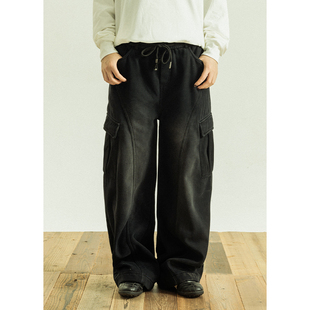 设计感大口袋宽松休闲弯刀裤 GoodNorth冬季 男女款 裤 加绒加厚工装