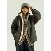 外套男女同款 GoodNorth冬季 加厚羊羔毛工装 宽松百搭连帽保暖棉服