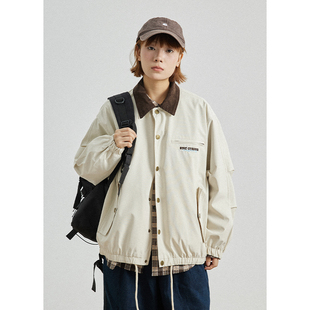 GoodNorth日系复古翻领工装 中性风宽松上衣春秋夹克 外套男女同款
