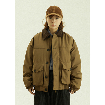 GoodNorth复古翻领工装棉服外套