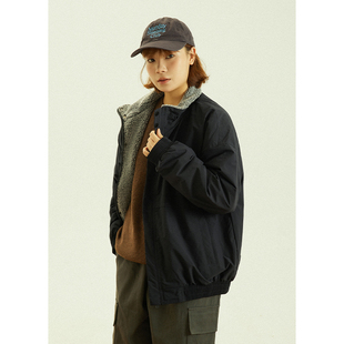 GoodNorth羊羔毛立领棉服外套男女款冬季复古宽松工装棉衣派克服