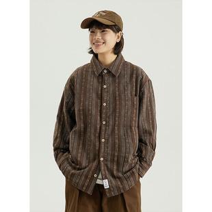 男女同款 GoodNorth 衬衫 日系文艺复古竖条纹长袖 宽松衬衣 2025新款