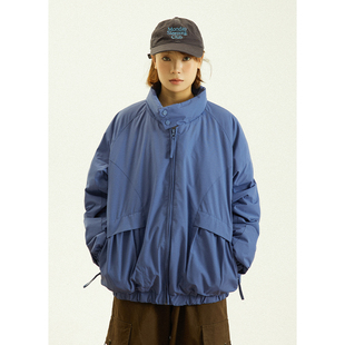 GoodNorth克莱因蓝色立领工装加厚外套男女款冬季保暖休闲羽绒服