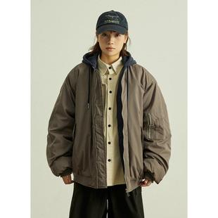 GoodNorth美式 加厚保暖棉衣棉袄冬 复古假两件棒球服棉服男女同款