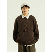 GoodNorth秋冬加厚圆领套头毛衣男女同款 慵懒宽松外穿打底针织衫