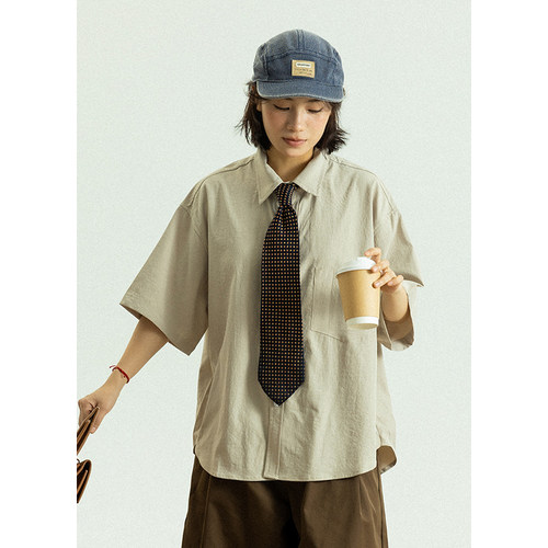 GoodNorth夏季轻薄宽松半袖衬衫