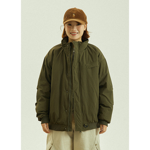 GoodNorth冬季加厚工装立领棉服外套男女款宽松夹棉保暖复古棉衣