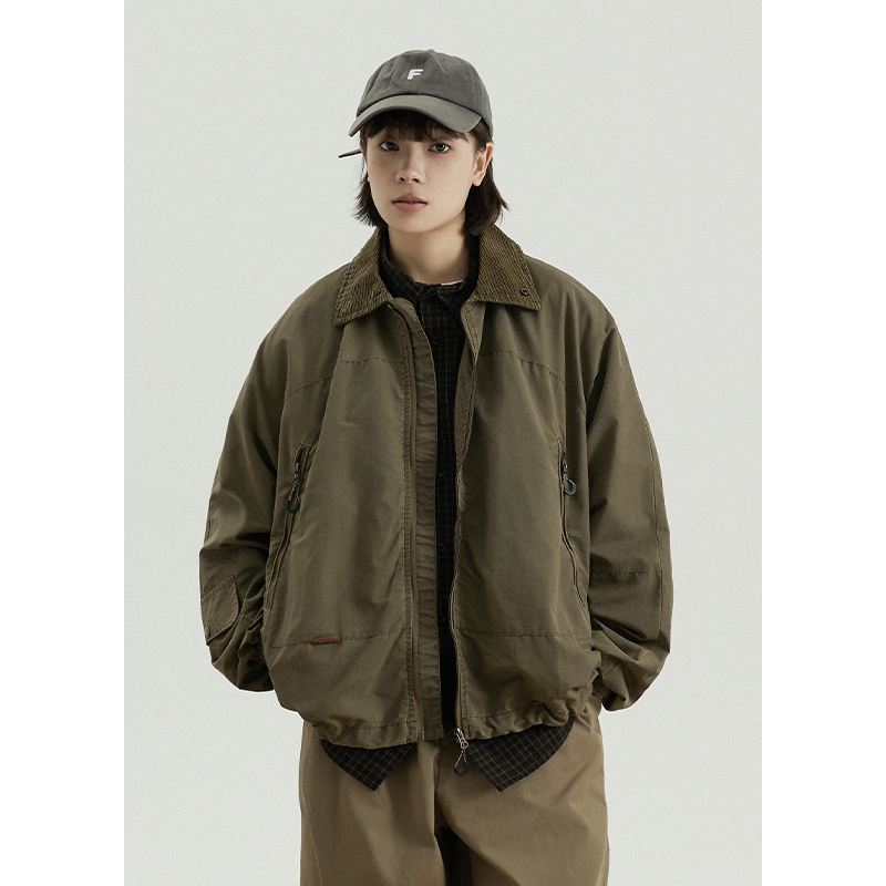 GoodNorth日系复古工装翻领夹克