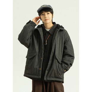 保暖复古棉衣外套 棉服男女同款 GoodNorth冬季 假两件连帽加厚工装