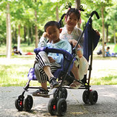 遛娃推车双胞胎代步车一大一小两座宝宝儿童外出伞车旅游折叠轻便