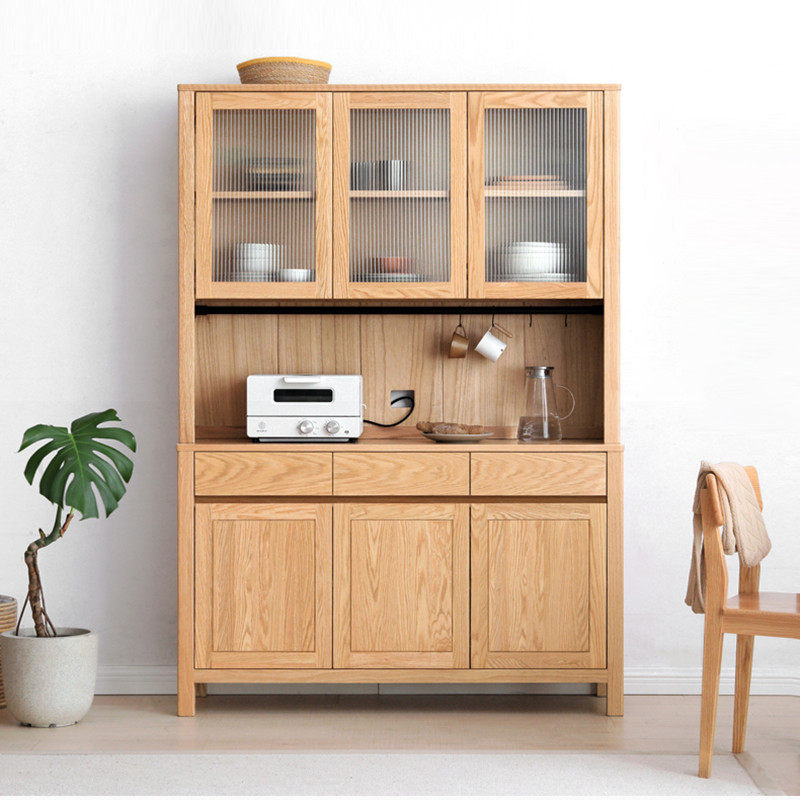 全实木餐边柜橡木家用餐厅储物柜简约现代茶水柜北欧置物柜碗柜,住宅家具,餐边柜,淘宝优惠券,粉丝福利购,淘宝优惠卷