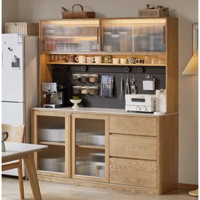 全实木厨房茶水柜北欧橡木餐边柜