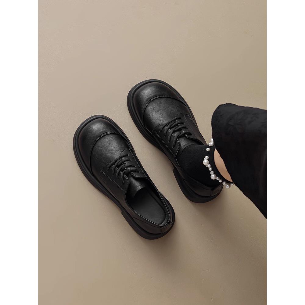 真皮英伦风小鞋女单2025秋